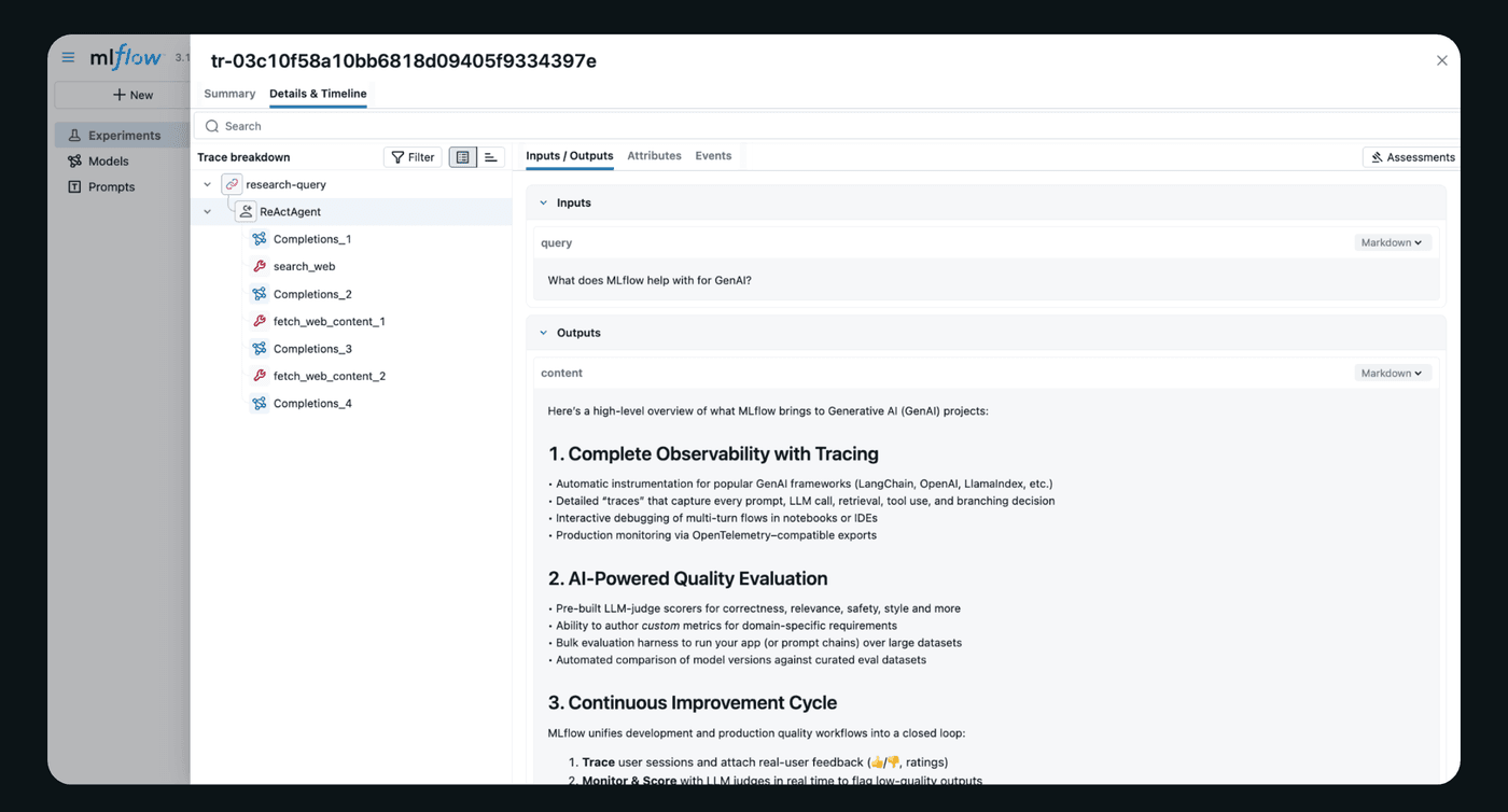 MLflow UI