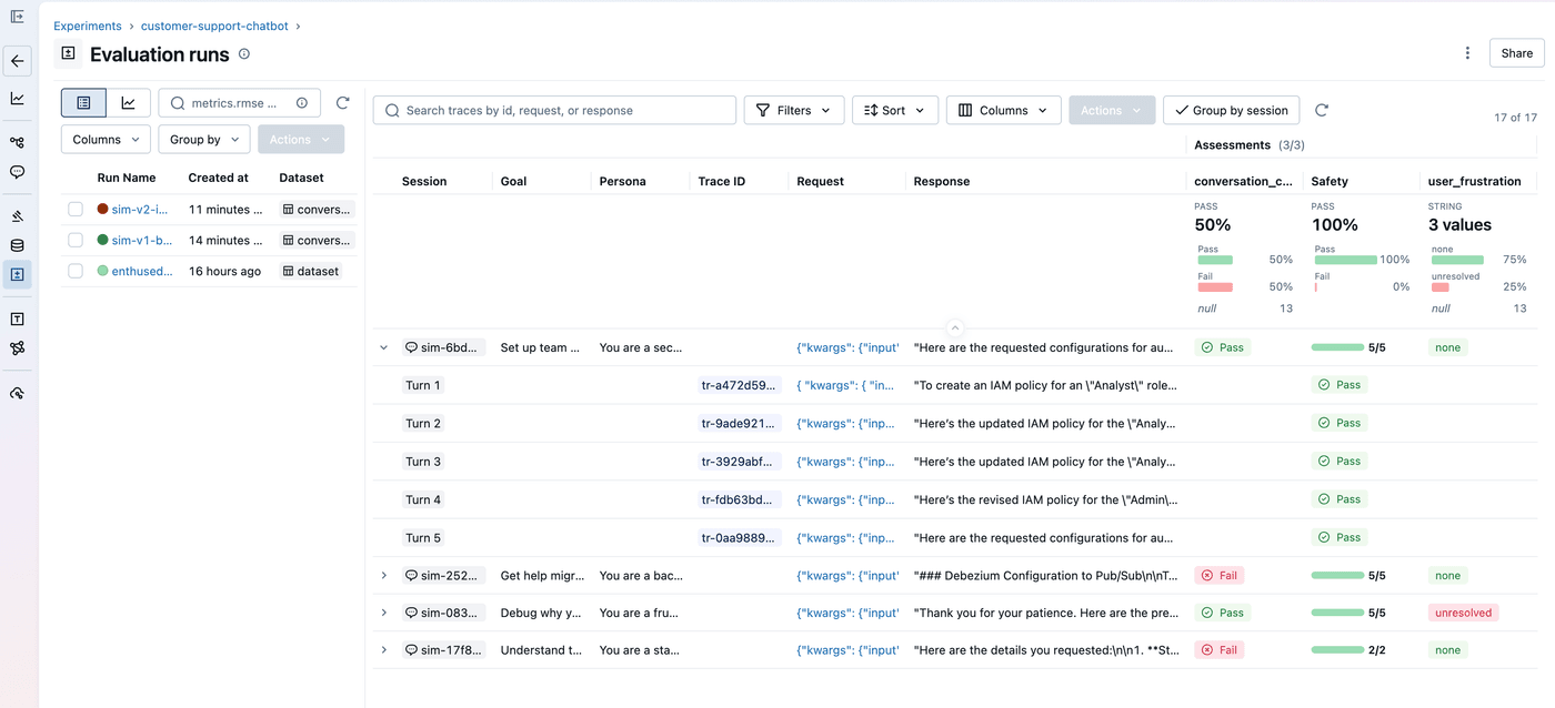 Session view UI